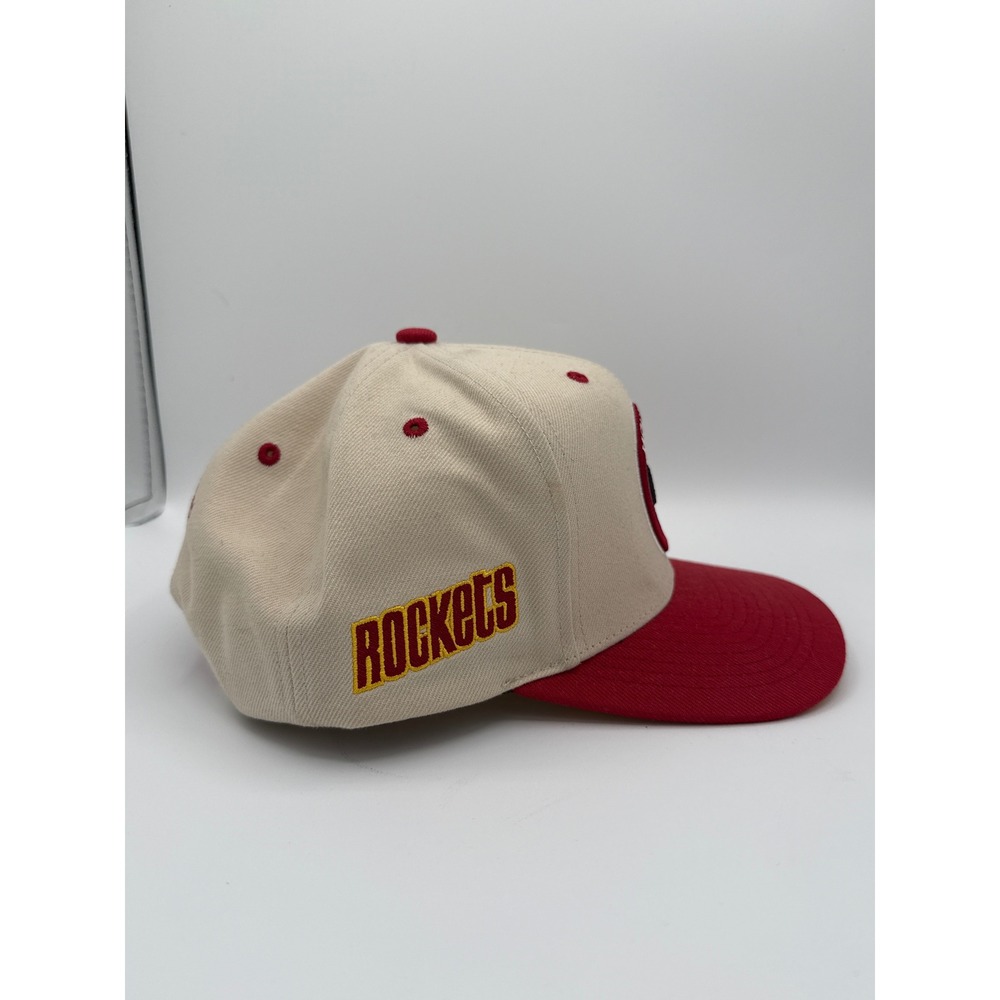 Mitchell & Ness Houston Rockets Snapback Hat Cream Red NBA - Picture 4 of 9